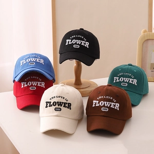 Casquette De Baseball Pour Enfants Coton Broderie Lettres Visière Protection Solaire Réglable Garçons Filles Sport Plein Air Casual