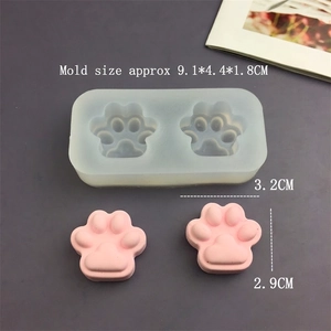 Silicone cat paw molds for DIY resin casting and baking with detailed product dimensions
