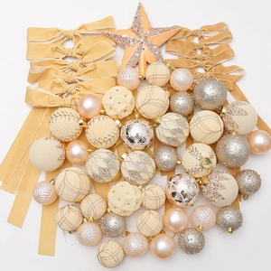 Christmas Tree Decorations Baubles Velvet Bows Glitter Star Tree Topper Holiday Party Ornament Home Layout Plastic