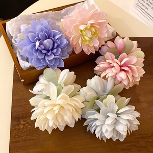 Elegant handmade fabric lotus hair claw clip for women in assorted spring colors