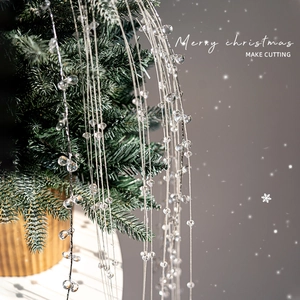 Christmas Glitter Branches Artificial Sequin Beaded Spray Waterfall Pendants Holiday Party Tree Vase Decor Sparkling