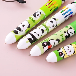 Cute panda 10-color ballpoint pen with creative student stationery and multicolor ink