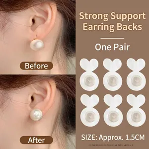 Heart Shaped Earring Lifters Silicone Plastic Support For Heavy Earrings Anti Droop Earlobe Stabilizer
