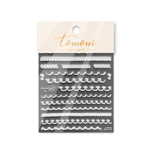 Autocollants 5D gaufrés blanc crème à motifs de vagues avec texture relief pour manucure