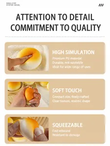 Detailed view of soft PU simulated oyster squeeze toy with high rebound texture