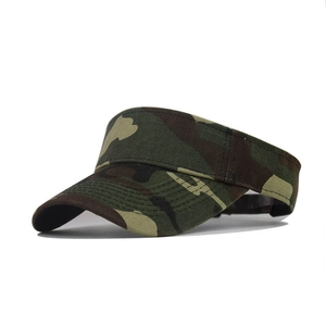 Detailed close-up of the camouflage pattern on this outdoor sun visor sports hat