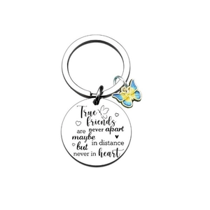 Minimalist Letter Butterfly Stainless Steel Women'S Bag Pendant Keychain