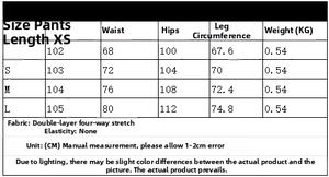 Size chart for women plaid cargo pants showing length waist hips and leg measurements