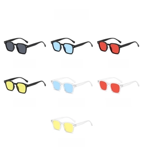Vista detallada que muestra siete opciones de color para gafas de sol cuadradas