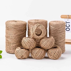 Natural brown jute rope rolls for cake decoration and DIY bouquet gift wrapping