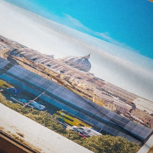 Detail of St. Peter's Basilica digital print on soft microfiber bohemian wall tapestry
