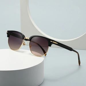 Men's Classic Polarized Square Sunglasses UV400 Protection PC Frame Vintage Browline Sun Glasses For Driving Outdoor Activity