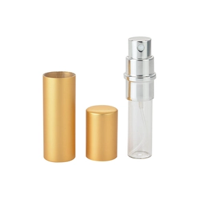 5ml matte aluminum perfume spray bottle with glass tube and flat head cap for travel