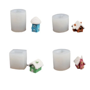 3D house silicone molds for candles and chocolate including white molds and finished works
