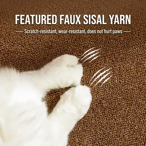 Tapis à gratter pour chat en sisal synthétique résistant avec texture tissée haute densité
