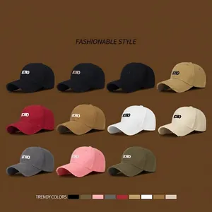 Distressed cotton baseball caps with ECHO embroidery in 11 colors for casual outdoor wear