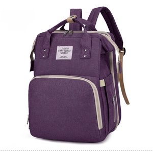 Lila multifunktionale klappbare Wickeltasche mit großem Fassungsvermögen