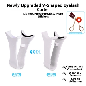 White V-shaped eyelash applicator tool with black anti-slip pads for precise placement