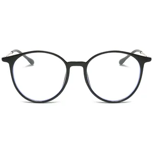 Classic round black frame glasses with vintage gold metal accents on pure white background