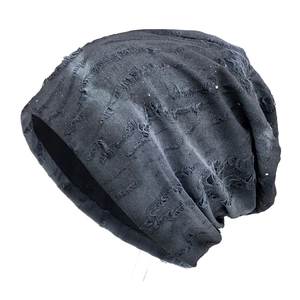 Bonnet En Tricot Déchiré Avec Paillettes Slouchy Trous Streetwear Punk Grunge Style Unisexe
