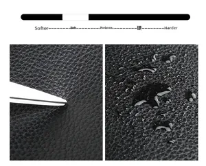 Detail of waterproof and scratch-resistant soft leather with lychee texture for men's bag