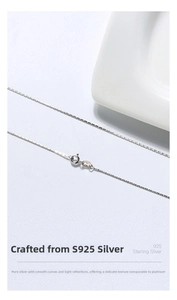 Detailed macro view of S925 sterling silver bamboo chain with authentic hallmark stamp