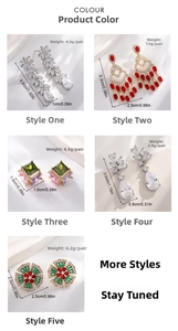 Detailed chart showing weight and dimensions of teardrop rhinestone tassel earrings