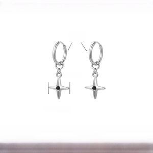 Detailed specs of titanium steel star drop earrings with dimensions and weight info