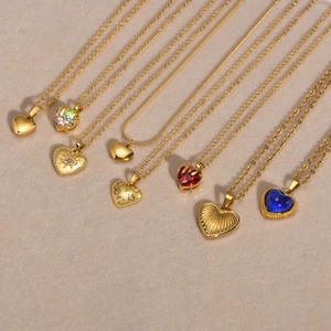 Collana Con Pendente A Cuore In Acciaio Inossidabile Placcato Oro Pietra Cambiacolore Occhio Del Male Zircone Per Donne