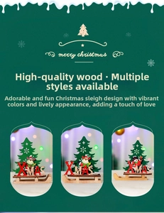 Detailed view of DIY wooden Christmas sleigh ornaments with XMAS laser-cut lettering