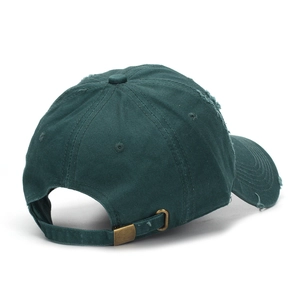 Berretto da baseball verde scuro in stile vintage con fibbia in metallo e dettagli
