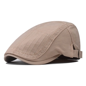 Retro Men Flat Cap Cotton Adjustable Metal Buckle Vintage British Style Ivy Newsboy Hat For Outdoor Casual Wear