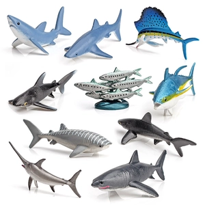 Realistic Marine Animal Model Figures Simulation Ocean Fish Shark Whale Shark Tuna Sailfish Swordfish Educational Desktop Decor Plastic