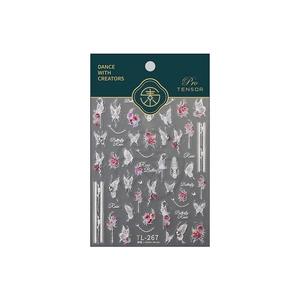 5D embossed nail art stickers with butterfly and rose designs for 3D DIY manicures
