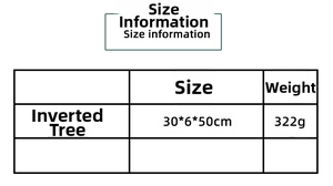 Size information for inverted Christmas tree door hanger with 30 by 50 cm dimensions