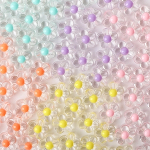 Acrylic Flower Beads Transparent Daisy Loose Spacer Beads For DIY Jewelry Making Craft Bracelet Necklace
