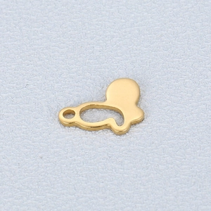 Pendentif en forme de cœur doré en acier inoxydable pour création de bijoux DIY