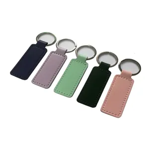 PU Leather Keychain With Metal Ring Business Key Organizer For Car Office Keys Multi-color Minimalist Key Holder Fob
