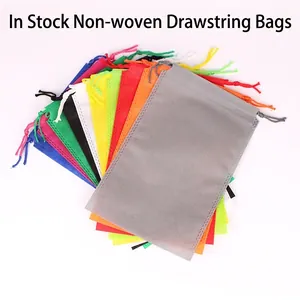 Non-Woven Drawstring Storage Bag Dustproof Packing Pouch For Shoes Clothes Travel Organization Portable Solid Color
