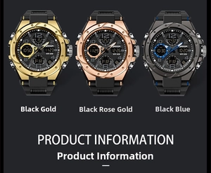 Confronto dettagliato degli orologi sportivi SANDA in oro, oro rosa e blu, resistenti a 50m
