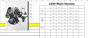 Detailed size chart for sexy three-piece mesh bikini set with measurements from S to XL