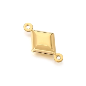 Gold stainless steel diamond-shaped pendant link connector for DIY jewelry making