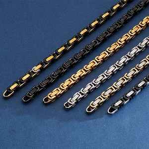 Handmade stainless steel curb chain bracelets in multiple colors like gold, silver and black