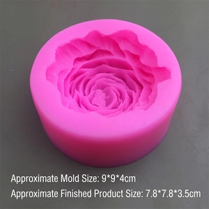 Moule en silicone pivoine pour gâteaux et savons 9x9x4cm outil rose et flexible