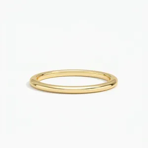 Polished gold finish S925 sterling silver minimalist stackable ring shown on white background