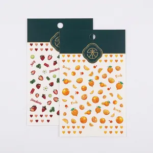 Adhesive strawberry and orange party nail stickers set TS631 and TS632 for nail art