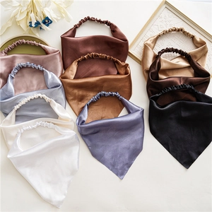 Satin-Haartücher in verschiedenen Farben wie Gold und Lila mit elastischem Band für Damen