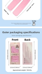 Detailed size and weight specifications for the heatless hair curler packaging