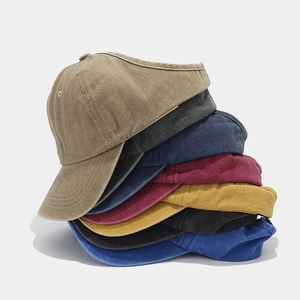 Women's vintage washed cotton ponytail baseball caps in seven assorted colors
