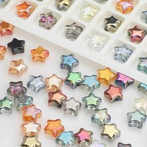 Colorful AB coated 8mm star shaped glass crystal beads for DIY jewelry making